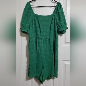 SHEIN Curve Green Textured Romper